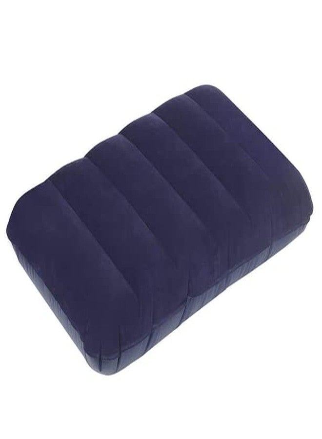 ImegaZ Inflatable Velvet Travel Pillow I Air Pillow for Family I Neck Pillow Navy Blue (Pack of 2). - Image 1
